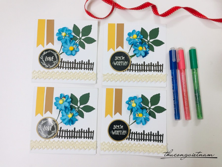 Thiệp Hoa Thông Điệp - Trắng